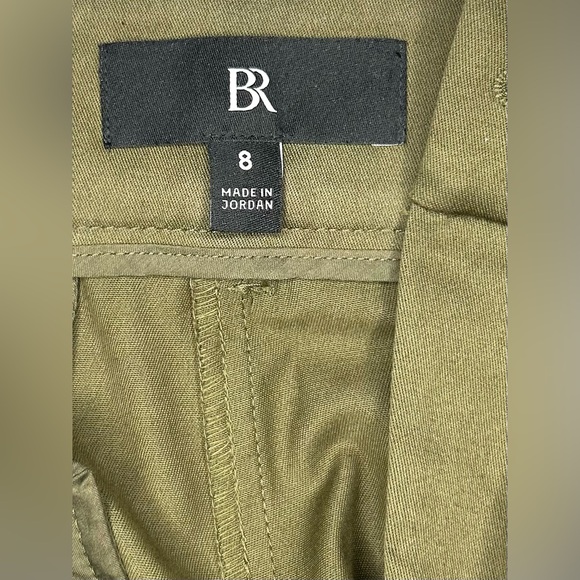 Banana Republic Womens 8 Cruz Pleated Wide Leg Chino Pants Olive Green Belted - Picture 12 of 16